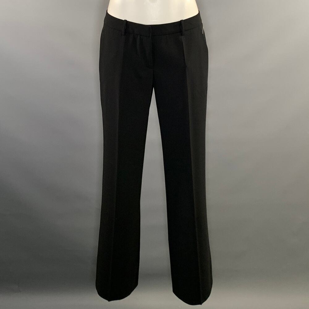 HUGO BOSS Size 8 Black Wool Blend Flat Front Dress Pants